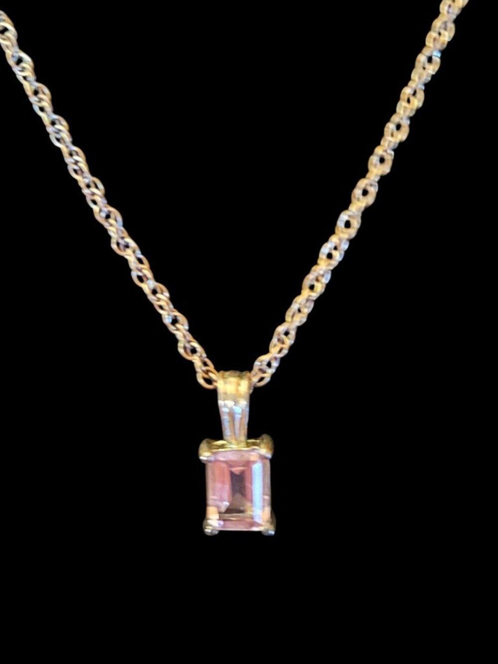 Sterling Silver Lavender Emerald Cut Necklace Stud Earring Set 925 Amethyst - Picture 9 of 11